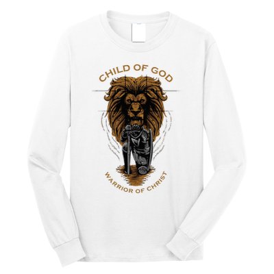 Child Of God Warrior Of Christ Jesus Christian Faith Graphic Long Sleeve Shirt