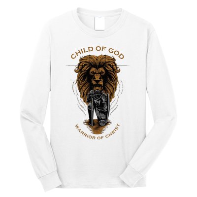 Child Of God Warrior Of Christ Jesus Christian Faith Graphic Long Sleeve Shirt