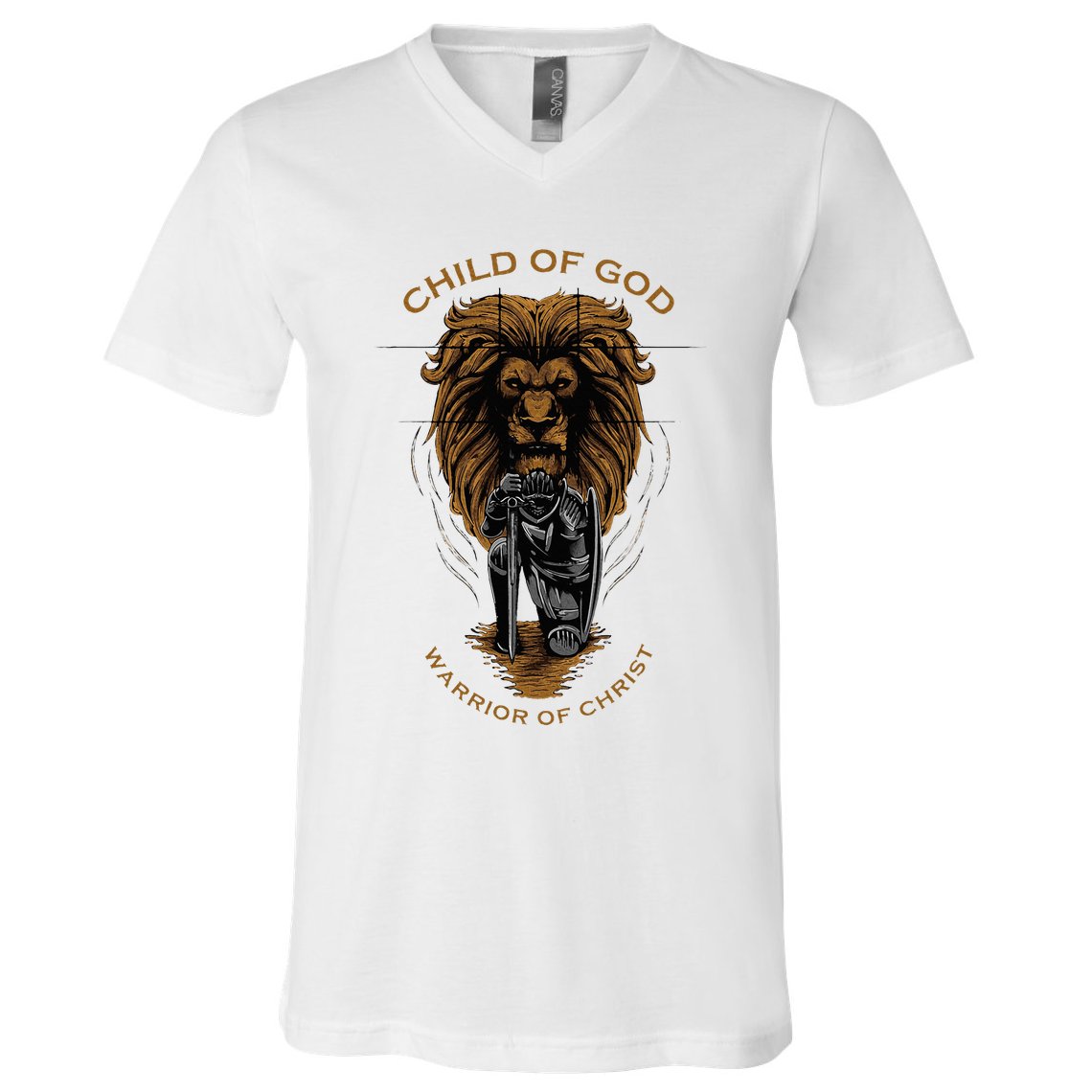 Child Of God Warrior Of Christ Jesus Christian Faith Graphic V-Neck T-Shirt