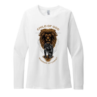 Child Of God Warrior Of Christ Jesus Christian Faith Graphic Womens CVC Long Sleeve Shirt