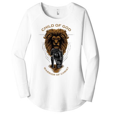 Child Of God Warrior Of Christ Jesus Christian Faith Graphic Women's Perfect Tri Tunic Long Sleeve Shirt