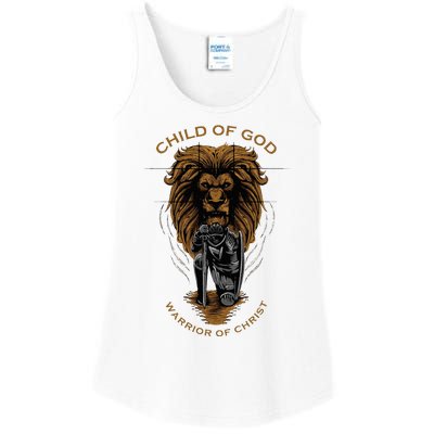 Child Of God Warrior Of Christ Jesus Christian Faith Graphic Ladies Essential Tank