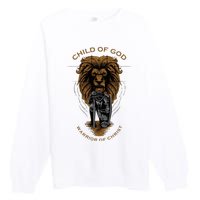 Child Of God Warrior Of Christ Jesus Christian Faith Graphic Premium Crewneck Sweatshirt