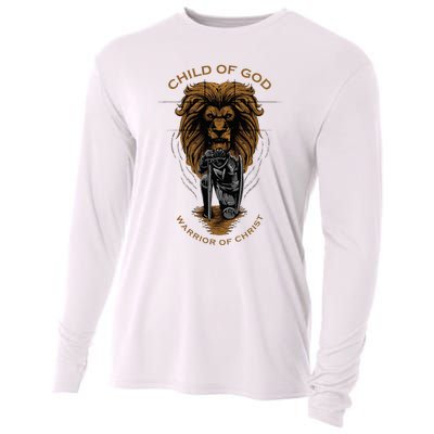 Child Of God Warrior Of Christ Jesus Christian Faith Graphic Cooling Performance Long Sleeve Crew