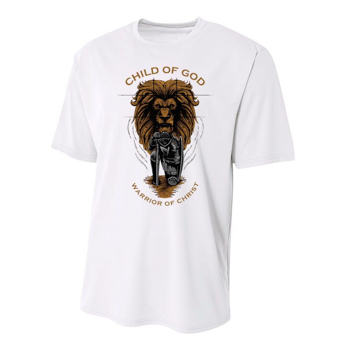 Child Of God Warrior Of Christ Jesus Christian Faith Graphic Performance Sprint T-Shirt