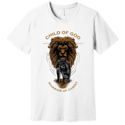 Child Of God Warrior Of Christ Jesus Christian Faith Graphic Premium T-Shirt