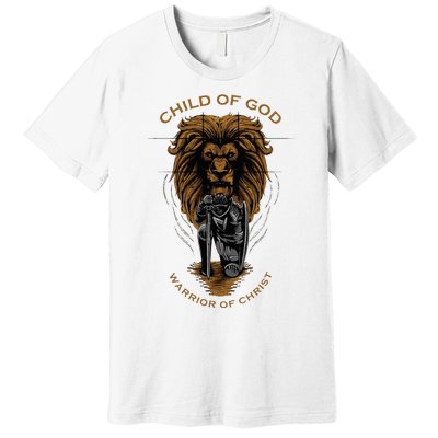 Child Of God Warrior Of Christ Jesus Christian Faith Graphic Premium T-Shirt