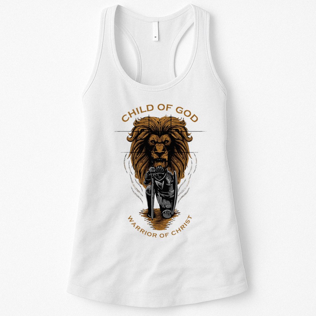 Child Of God Warrior Of Christ Jesus Christian Faith Graphic Womens Tank Top