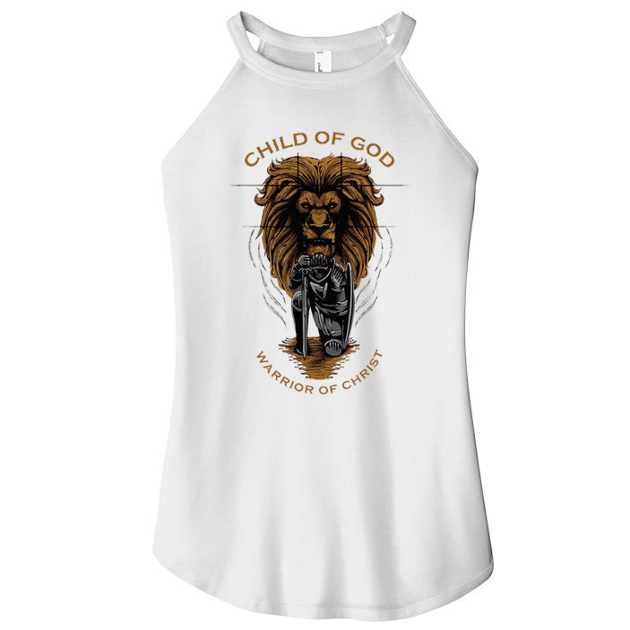 Child Of God Warrior Of Christ Jesus Christian Faith Graphic Women's Perfect Tri Rocker Tank