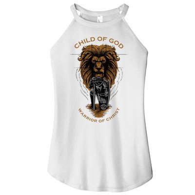 Child Of God Warrior Of Christ Jesus Christian Faith Graphic Women's Perfect Tri Rocker Tank