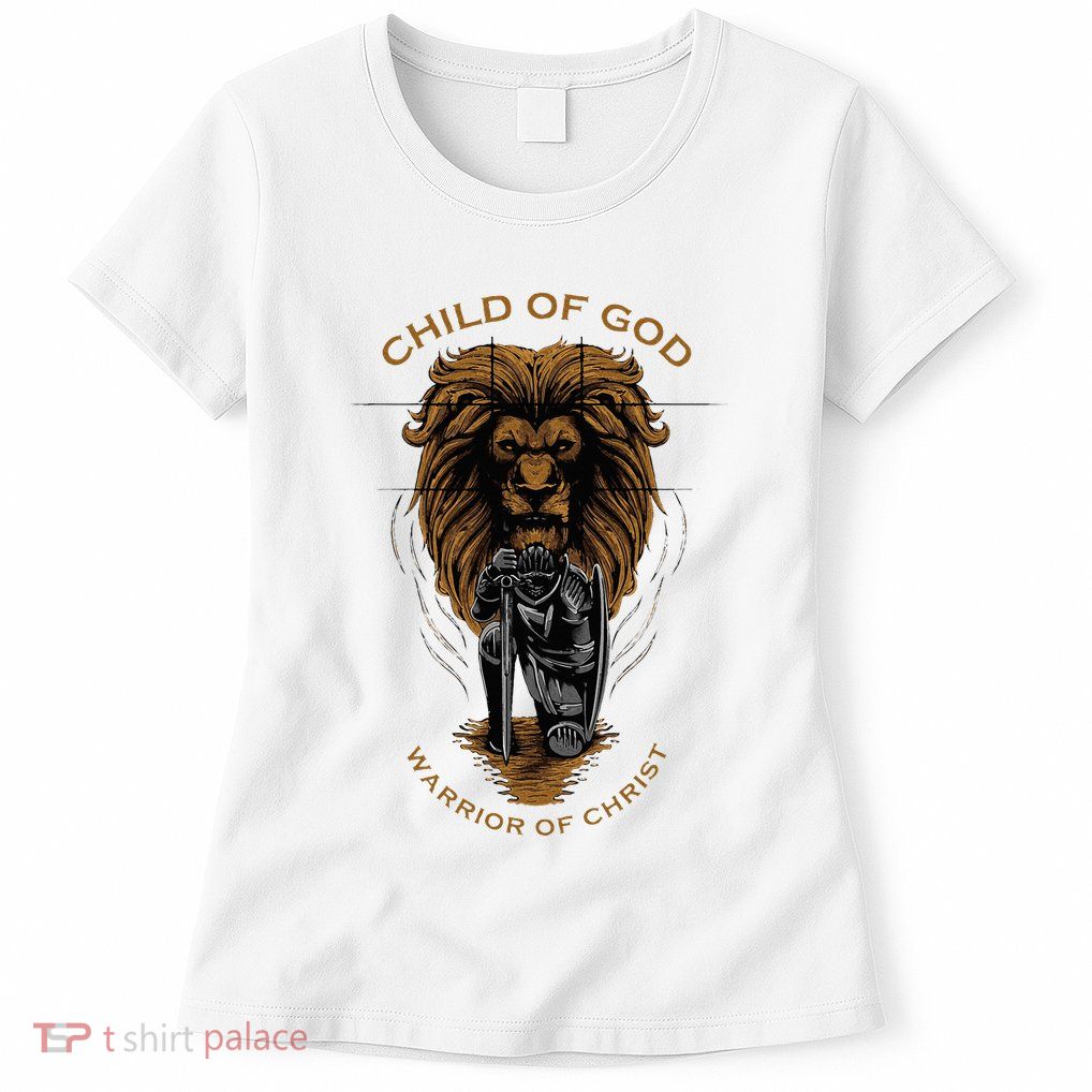 Child Of God Warrior Of Christ Jesus Christian Faith Graphic Womens T-Shirt