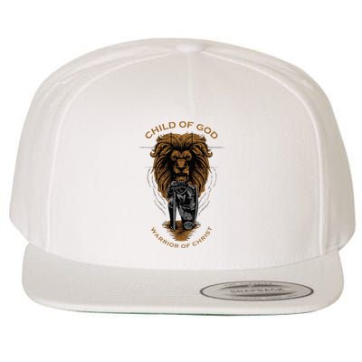 Child Of God Warrior Of Christ Jesus Christian Faith Graphic Wool Snapback Cap
