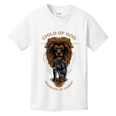 Child Of God Warrior Of Christ Jesus Christian Faith Graphic Kids T-Shirt