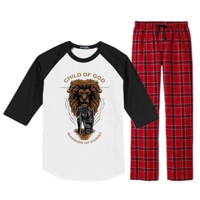 Child Of God Warrior Of Christ Jesus Christian Faith Raglan Sleeve Pajama Set