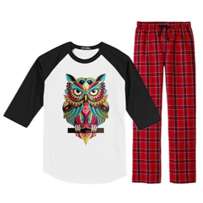 Cool Owl Graphic Tees Cute Graphic Design Illustration Owl Raglan Sleeve Pajama Set