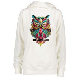 Cool Owl Graphic Tees Cute Graphic Design Illustration Owl Womens Funnel Neck Pullover Hood