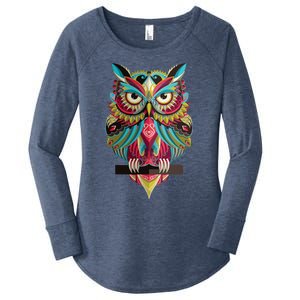 Cool Owl Graphic Tees Cute Graphic Design Illustration Owl Women's Perfect Tri Tunic Long Sleeve Shirt