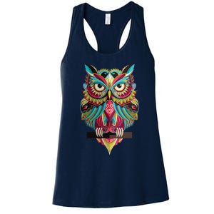 Cool Owl Graphic Tees Cute Graphic Design Illustration Owl Women's Racerback Tank