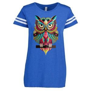 Cool Owl Graphic Tees Cute Graphic Design Illustration Owl Enza Ladies Jersey Football T-Shirt