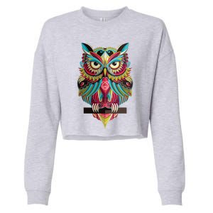 Cool Owl Graphic Tees Cute Graphic Design Illustration Owl Cropped Pullover Crew