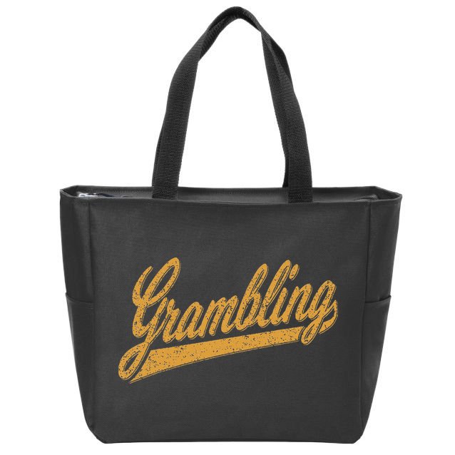 City Of Grambling La Varsity Script Sports Jersey Style Zip Tote Bag