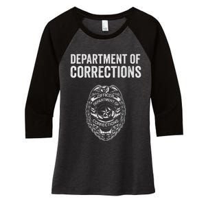 Correctional Officer Gifts Department Of Corrections Women's Tri-Blend 3/4-Sleeve Raglan Shirt