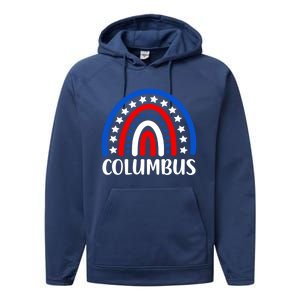 Columbus Ohio Gift I Love Columbus Ohio Usa Gift Performance Fleece Hoodie