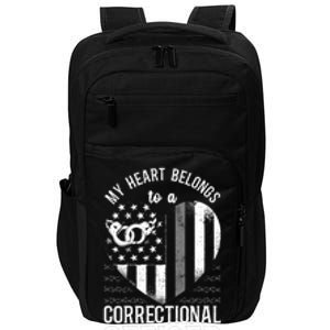 Correctional Officer Girlfriend Wife Heart American Flag Impact Tech Backpack