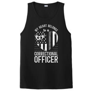 Correctional Officer Girlfriend Wife Heart American Flag PosiCharge Competitor Tank