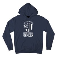 Correctional Officer Girlfriend Wife Heart American Flag Hoodie