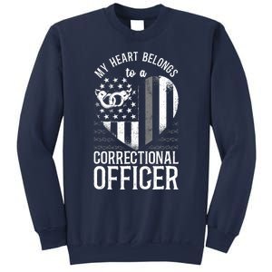 Correctional Officer Girlfriend Wife Heart American Flag Sweatshirt