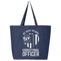 Correctional Officer Girlfriend Wife Heart American Flag 25L Jumbo Tote