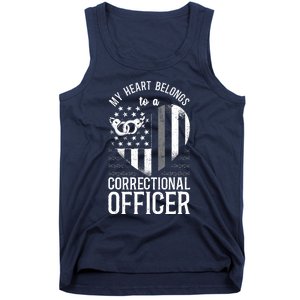 Correctional Officer Girlfriend Wife Heart American Flag Tank Top