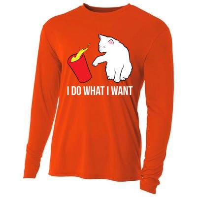 Cat Owner Gift Love Cats I Do What I Want Funny Cat Gift Cooling Performance Long Sleeve Crew