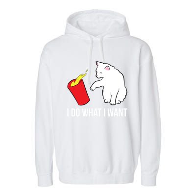 Cat Owner Gift Love Cats I Do What I Want Funny Cat Gift Garment-Dyed Fleece Hoodie