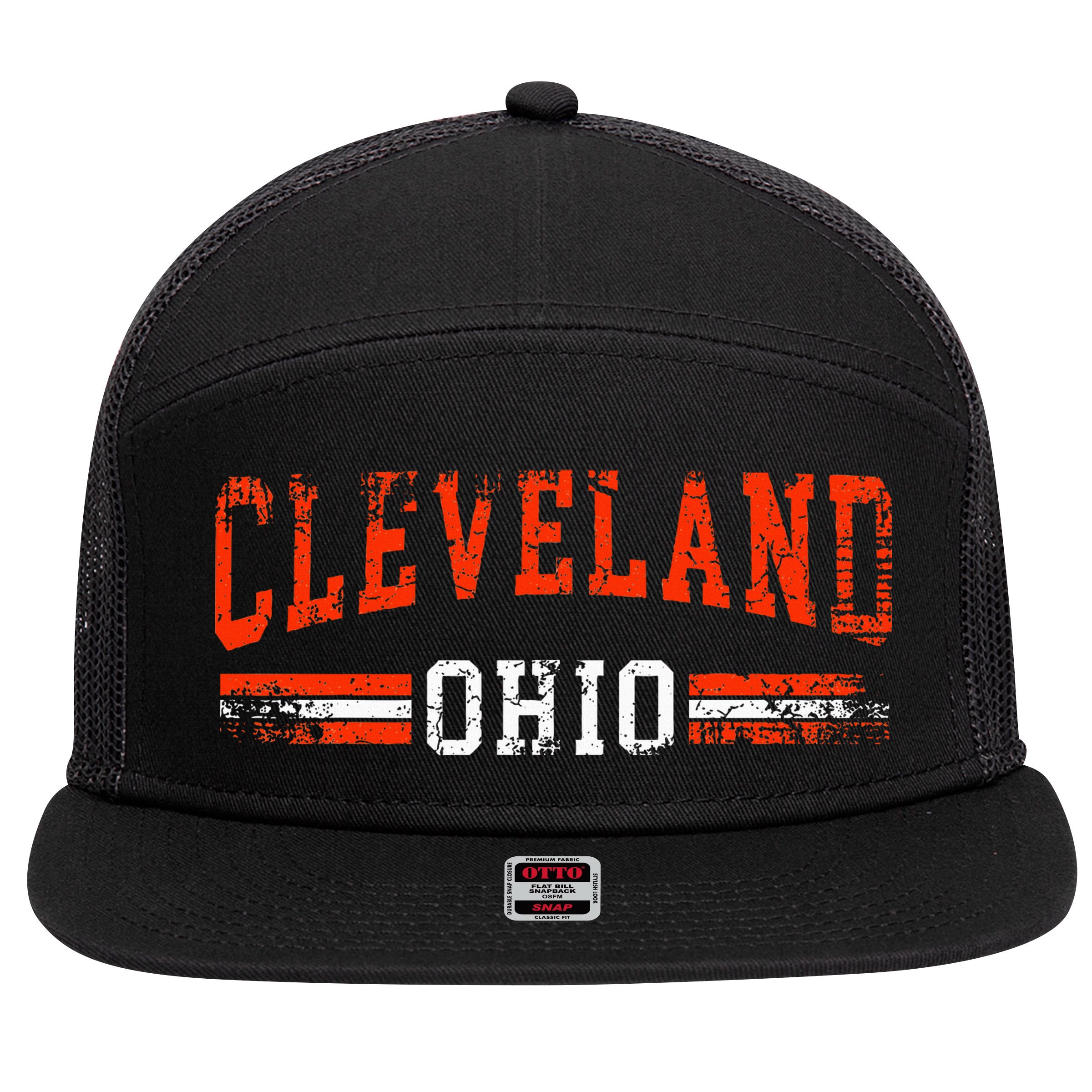 Cleveland Ohio Gift 7 Panel Mesh Trucker Snapback Hat