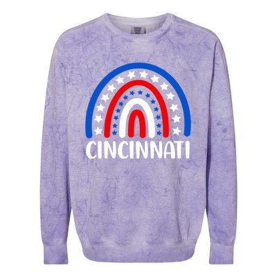 Cincinnati Ohio Gift I Love Cincinnati Usa Cute Gift Colorblast Crewneck Sweatshirt