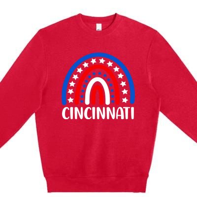 Cincinnati Ohio Gift I Love Cincinnati Usa Cute Gift Premium Crewneck Sweatshirt