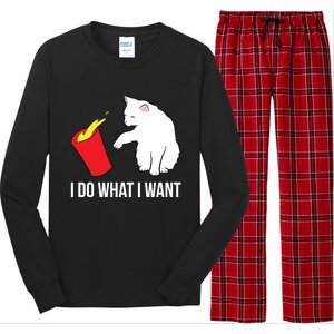 Cat Owner Gift Love Cats I Do What I Want Funny Cat Gift Long Sleeve Pajama Set