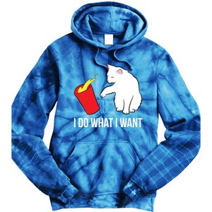 Cat Owner Gift Love Cats I Do What I Want Funny Cat Gift Tie Dye Hoodie