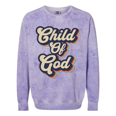 Child Of God Retro Religious Christian Design Colorblast Crewneck Sweatshirt