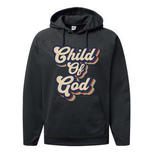 Child Of God Retro Religious Christian Design Performance Fleece Hoodie