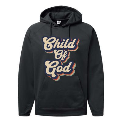 Child Of God Retro Religious Christian Design Performance Fleece Hoodie