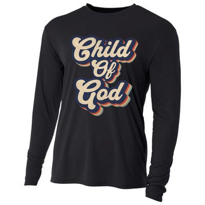 Child Of God Retro Religious Christian Design Cooling Performance Long Sleeve Crew