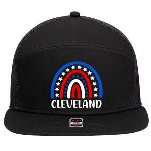 Cleveland Ohio Gift I Love Cleveland Ohio Usa Cute Gift 7 Panel Mesh Trucker Snapback Hat