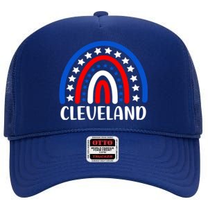 Cleveland Ohio Gift I Love Cleveland Ohio Usa Cute Gift High Crown Mesh Back Trucker Hat