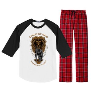 Child Of God Warrior Of Christ Jesus Christian Faith Graphic Raglan Sleeve Pajama Set