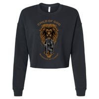 Child Of God Warrior Of Christ Jesus Christian Faith Graphic Cropped Pullover Crew