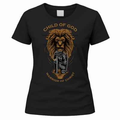 Child Of God Warrior Of Christ Jesus Christian Faith Graphic Women's T-Shirt