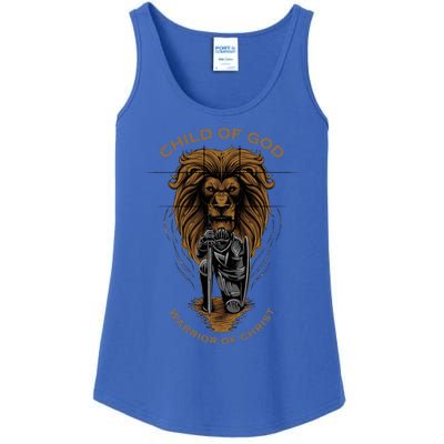 Child Of God Warrior Of Christ Jesus Christian Faith Graphic Ladies Essential Tank